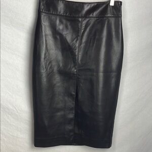 Aritzia Black Leather Pencil Skirt